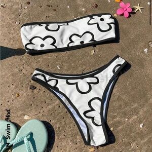 Floral Strapless Bikini Set